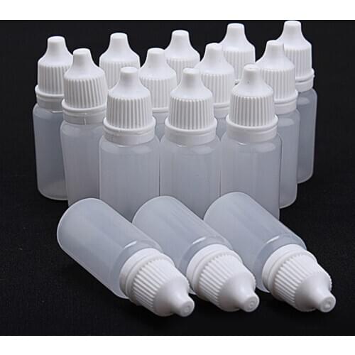 10PCS 20ml Empty Plastic Squeezable Dropper Bottles Eye Liquid Dropper Sample Eyes Drop Refillable Bottle