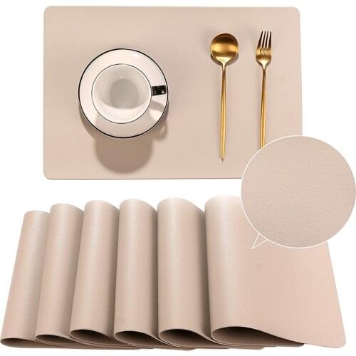 Christmas Placemats Leather Placemats Set of 1/4/6/12 Heat Resistant Holiday Table Place Mats Solid Wipeable Waterproof Dining