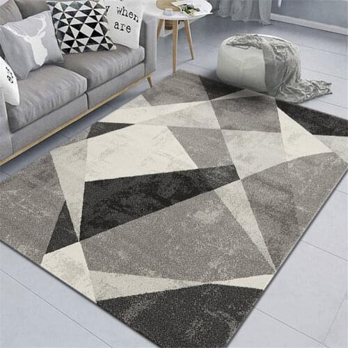 Geometry Pattern Grey Carpet Living Room Short Fleece Rug For Dining Room Table Bedroom Rug Coffee Table Carpet Sofa Carpet