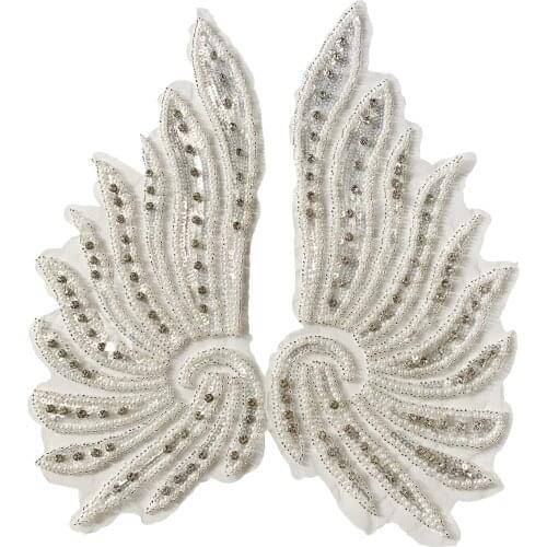 Mesh Beaded Collar Embroidered Rhinestone Lace Beaded Applique with Sequins DIY Lace Fabric Trim for Clothes Accessories