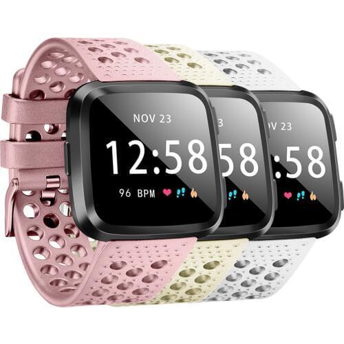 Rose Gold Silicone Band For Fitbit Versa Soft Smart Watch Wrist Strap For Fitbit Versa Lite Bracelet Accessoreis