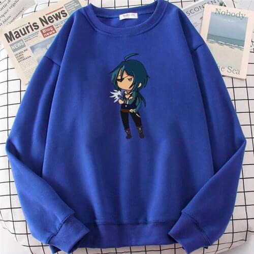 Genshin Impact Print Hoodies Women Hot Anime Game Kaeya Graphic Sweatshirts Fashion Cotton Asian Size Hip Hop Ropa Mujer