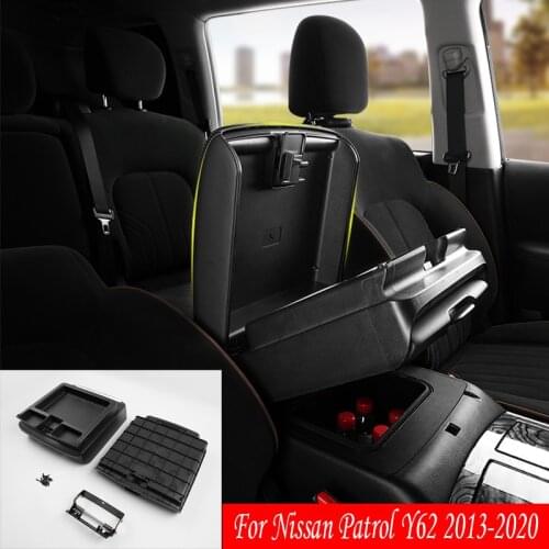 Heighten Central Armrest Box For Nissan Patrol Y62 Armada 2013-2020 Central Control Storage Box Car Accessories