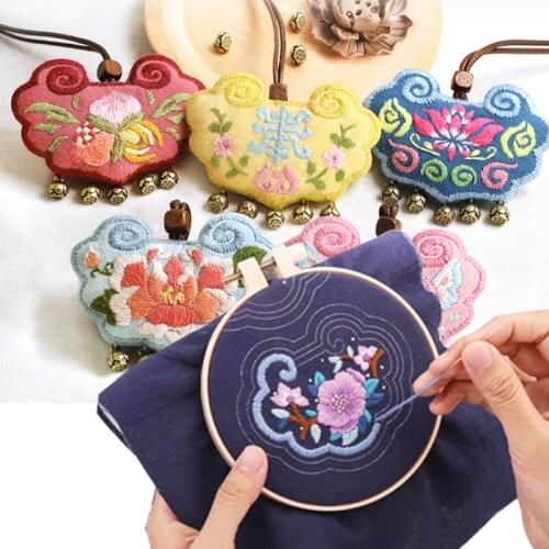Embroidery diy Handmade Creative Gifts Adult Beginners Festival protective talisman Gifts Fu Ruyi Lock Suzhou Embroidery