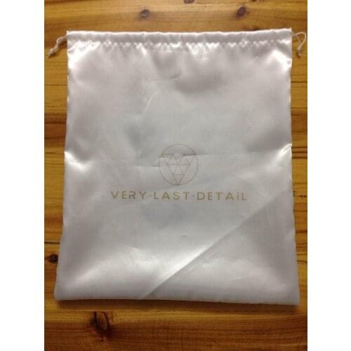 High quality 50pcs drawstring bag white satin bag size 15*25cm satin jewelry bag custom gift pouch free shipping by ePacket