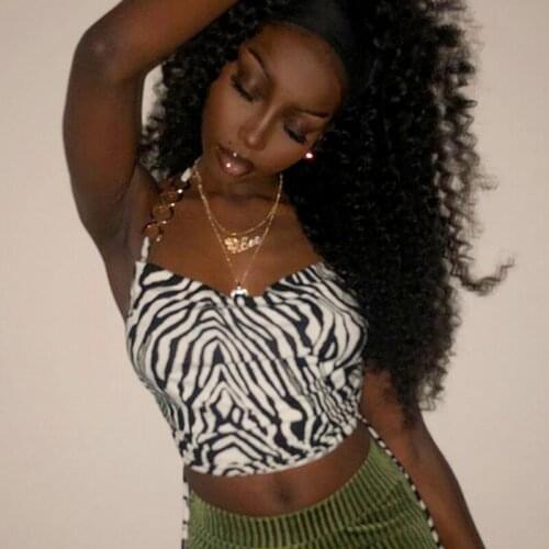 Zebra Print Bandage Ruched Sleeveless Backless Crop Top Chain Strap Halter Camis Top Sexy Women Summer Streetwear Clothing