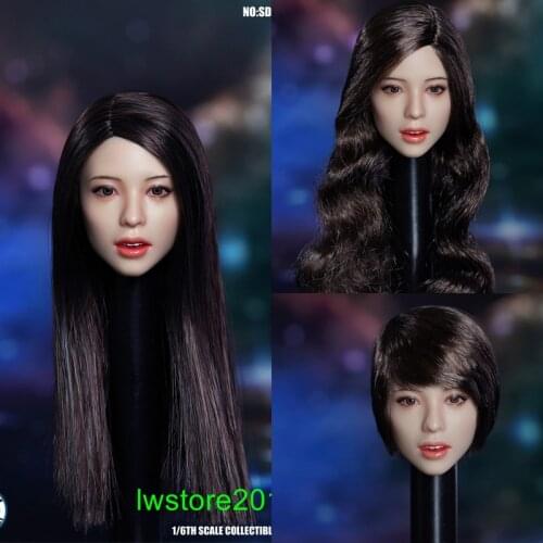1/6th SUPER DUCK SDH023A/B/C Black Hair Girl Head Sculpt Fit 12'' TBL PH UD Body Pre-Sale