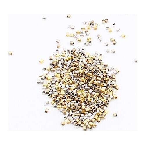 1000-Piece Mix Tube Crimp Beads for Jewelry Making, 1.5mm, Silver&Gold