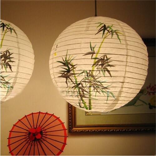 30cm Lampshade Paper Lantern Oriental Style Light Decoration Chinese , Bamboo