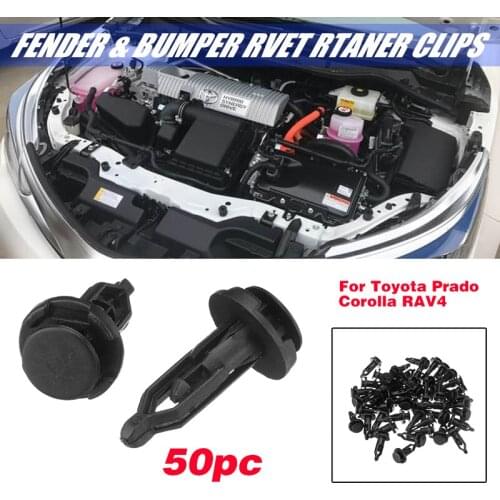 50pcs 9mm Fender Fastener Clips Bumper Rivet Retainer Fixed Clamps For Toyota Prado Corolla RAV4