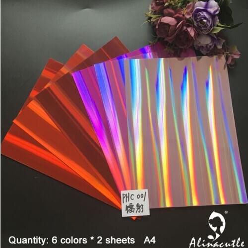 6colors x 2 sheets Berry Smooth Holographic Card A4 250gsm Paper DIY Scrapbooking paper pack craft Background paper Alinacraft