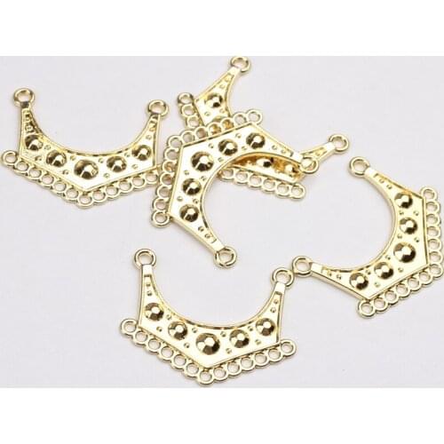 6pcs/lot Zinc Alloy Gold Metal Tassel Loop Charms Connectors Geometry Charms Used For DIY Jewelry making Finding Accessories