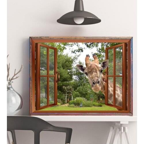 DIY Diamond Painting 5d Window Giraffe Full Square/Round Drill Diamond Embroidery Animal Mosaic Garden Home Decor Kits