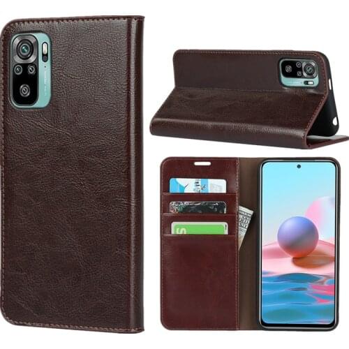 For Xiaomi Poco M3 Pro 5G 6.5" 100% Natural Genuine Leather Skin Phone Case On For PocoPhone M3 Pro 5G Flip Wallet Book Cover