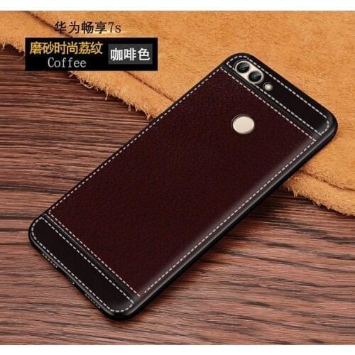 Leather Texture Soft TPU Back Case For Huawei Honor 7A DUA-L22 Russian Version 5.45inch Soft Silicone Fundas Simple Back Cover