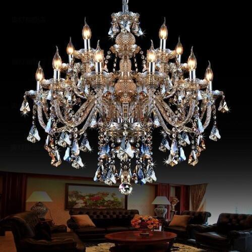 European style living room crystal chandelier restaurant bedroom lighting atmosphere home villa duplex hotel candle light