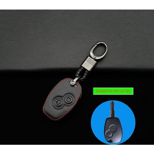 2 Button Leather Car Key Case For Renault Kangoo Dacia Scenic Megane Sandero Modus Capturer, Remote Key Protective Cover