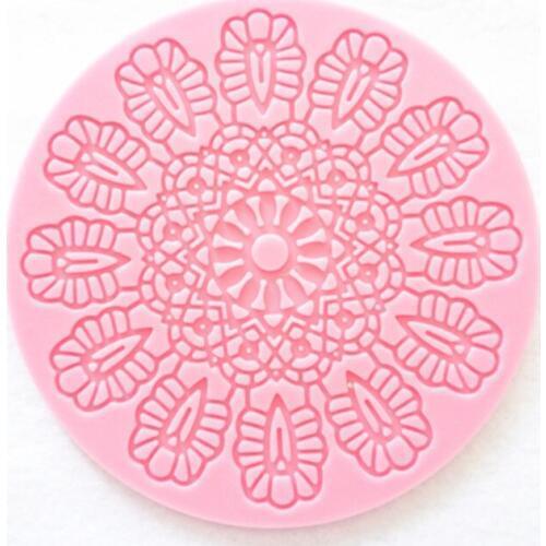 Round Silicone Flower Lace Mat Cake Fondant Mold Kitchen DIY Bking Molds Cake Decorating Tools