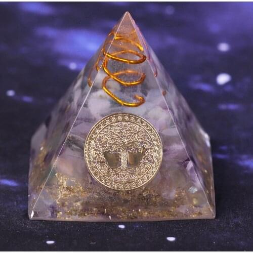 Natural Fluorite Orgonite Pyramid Energy Converter Helps Career Resin Decorative Craft That Changes The Magnetic Field Of Life G