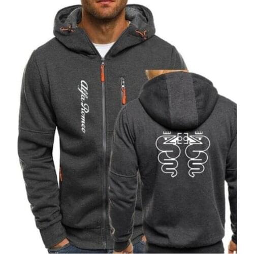 NEW Brand Men Wear alfa romeo Printed Hoodie MenS Drawstring Leisure Slim Jacket Cardigan tracksuit Coat Sweatshirts