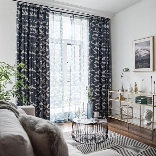 New Curtain and Peace Dove Printing Modern Simple and Elegant Shading Finished Product Curtains for Living Dining Room Bedroom