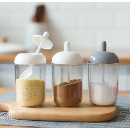 Kitchen Cruet Plastic Spice Pepper Salt Shakers Barbecue Condiment Jar Seasoning Bottles Modern Storage Accessories