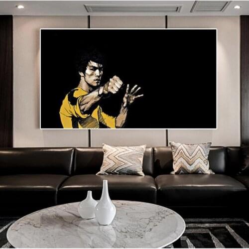 Chinese Kung Fu Star Poster Character Canvas Oil Painting Classic Mural Art Print Home Living Room Decorative Frame Painting