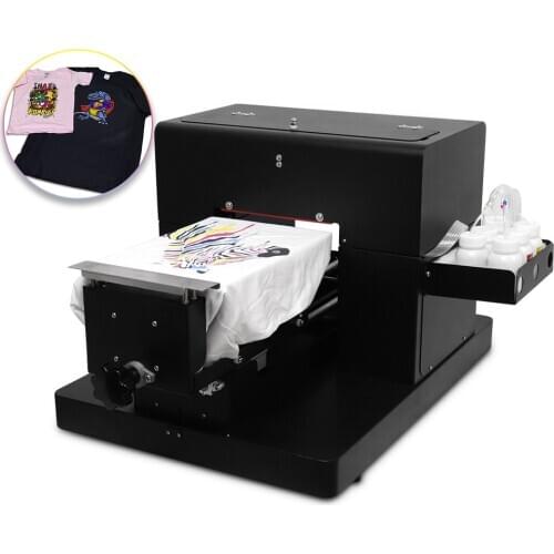 DTG Printer A4 Size 6 Colors Direct to Garment T-Shirt Flatbed Printing Machine for Dark and Light Clothes High Quality