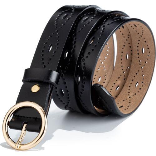2019 High quality Men Women belts cow genuine leather pin buckle vintage style top quality newest luxury female strap Unisex