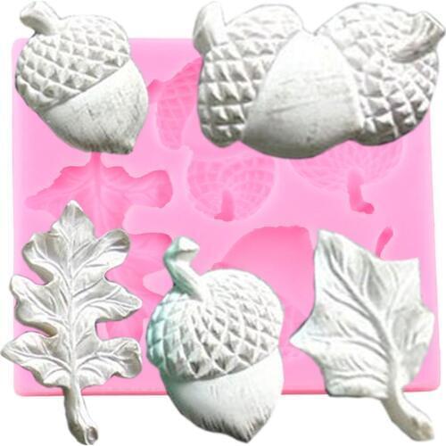 Nuts Leaves Silicone Molds DIY Christmas Cake Decorating Tools Pine Cone Fondant Mold Chocolate Candy Clay Moulds