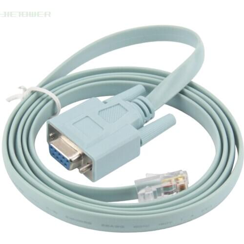 100pcs/lot DB9 to RJ45 Connector Network Cable for Cisco Switch Router Blue Serial port Console Cable Rollover Cable Serial
