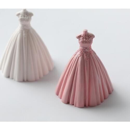 Wedding Dress Candle Soap Mould DIY Aroma Candle Soap Gypsum Making Mold for Christmas Wedding Birthday Handmade Gift Decoration