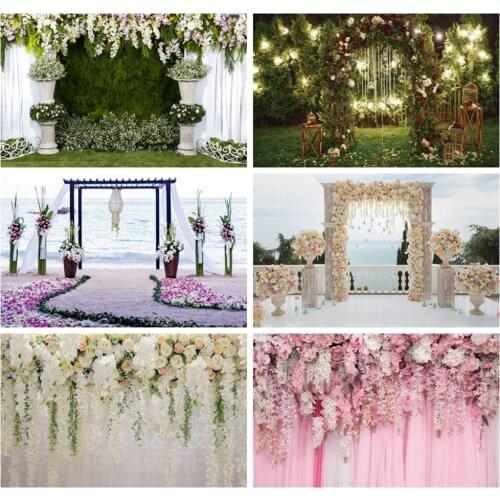 Wedding Backdrop Photocall Flower Wreath Bloom Floral Flamingo Birthday Photography Background Photo Studio Photophone Photozone