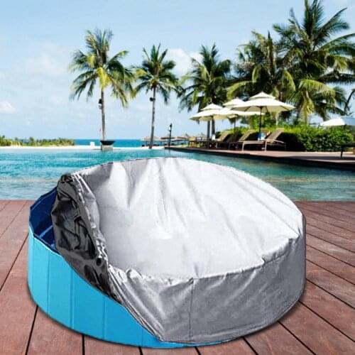 Swimming Pool Cover Cloth Anti-UV Round Folding Bathtub Pool Cover Childrens Swimming Pool Cover Dustproof Floor Mat