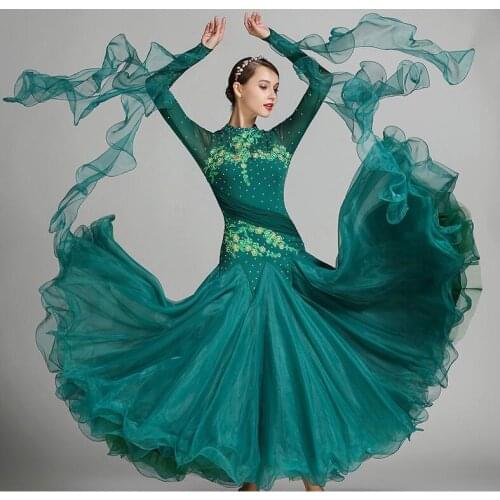 9 Colors Waltz Ballroom dance Standard Rhinestone Woman Stage costumes