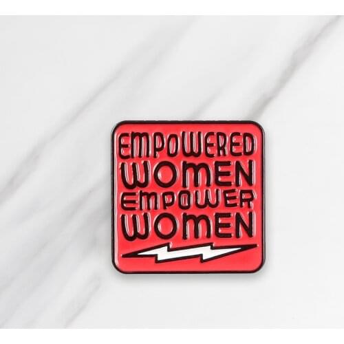 Lapel Pins Empowering Women Red Enamel Brooch Mini Pin Clothes Backpack Badge Punk Jewelry Gifts For Women