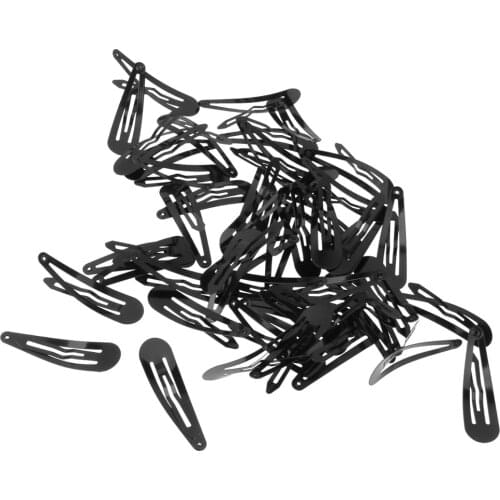 Lot Of 50pcs Wholesale Kids Cute Black Snap Hair Clips Hair Pins Craft Bow Headwear Accessories for DIY Making