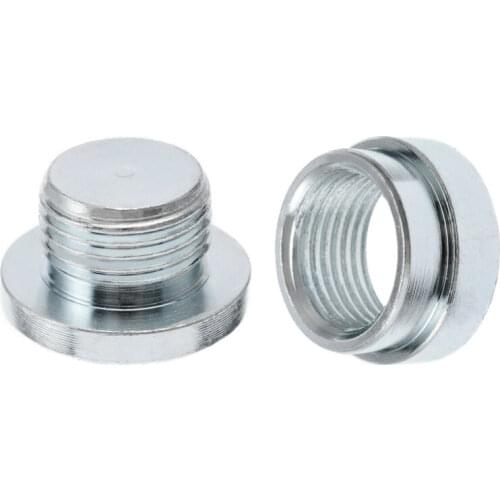 Iron Oxygen Sensor Plug Solder 2pcs Cap Kit M18 x 1.5 Nut O2 Parts Set