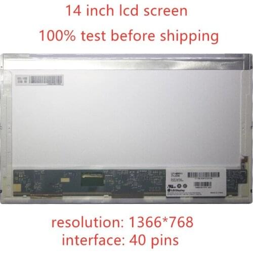 Free shipping 14.0'' lcd matrix LP140WH1 TLD6 LP140WH1 TLC2 LP140WH1 TLD3 LP140WH4 TLN1 TLA1 TLB1 laptop lcd screen 1366*768