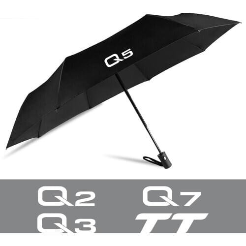 For Audi Q5 8R 35 40 55 TFSI e 2.0T 3.0T L4 V6 Q2 Q3 Q7 TT Auto Logo Car Accessories Fully Automatic Compact Folding Umbrella