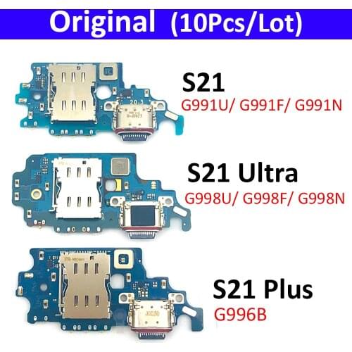 10Pcs USB Charging Port Dock Charger Connector Board Flex Cable For Samsung S21 Plus Ultra G991U G991B G991N G996B G998B G998N
