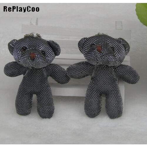 100PCS/LOT Mini Teddy Bear Stuffed Plush Toys Small Bear Stuffed Toys 4cm black pelucia Pendant Kids Birthday Gift HMR040