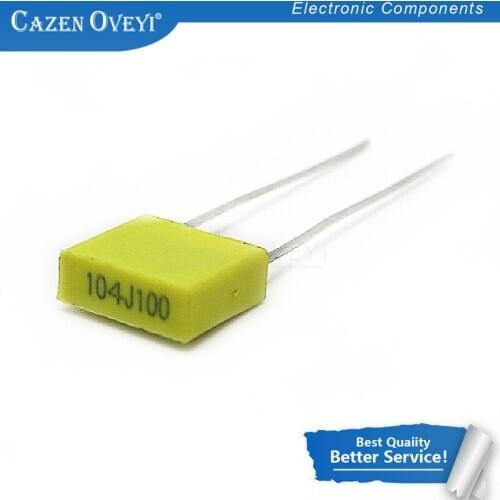 20pcs/lot 100NJ100 Correction Capacitor 100V104J 100NF 0.1UF 100V 104 104J 5mmPolypropylene Safety Plastic Film In Stock