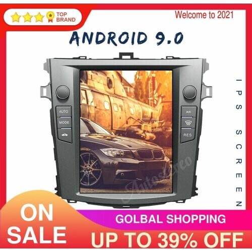 4+128GB Android 9.0 For Toyota Corolla 2007-2013 Tesla Style Car GPS Navigation Multimedia Player Car Stereo Headunit Auto Radio