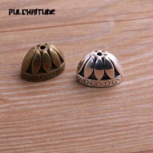 4pcs 12*13*20mm Two Color Receptacle Hollow Flower Hat DIY Spaced Jewelry Accessories Charms For Jewelry Making