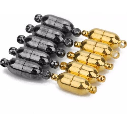 LOULEUR High Quality 5Pcs Strong Magnetic Clasps For Necklace Bracelet Gold/Gun Black Buckle Connectors For DIY Jewelry Findings