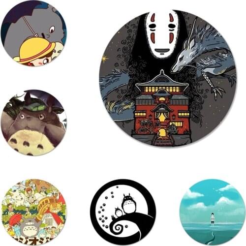 58mm Cute Totoro Spirited Away Ghibli Miyazaki Badge Brooch Pin Accessories For Clothes Backpack Decoration gift