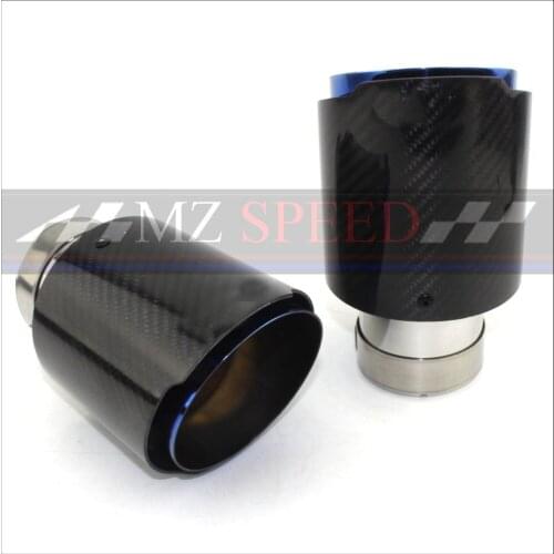 1pcs Accessories Suitable for BMW E46 E60 E90 exhaust pipe tail throat straight edge gloss +blue muffler tail pipe