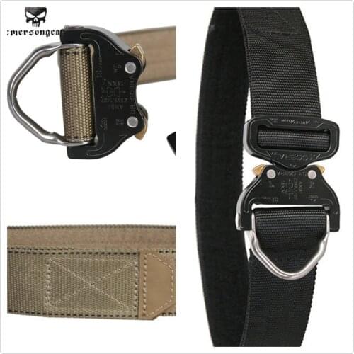 EmersonGear Cobra D-Ring Riggers Belt Surplus Tactical Heavy Duty Nylon CO bra Buckle Gun Pistol EDC Belt Tactical Waist Support