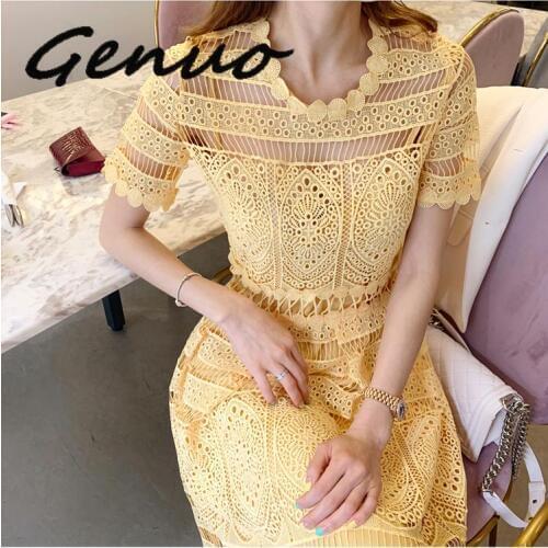 Желтые летние платья Genuo China At AliExpress